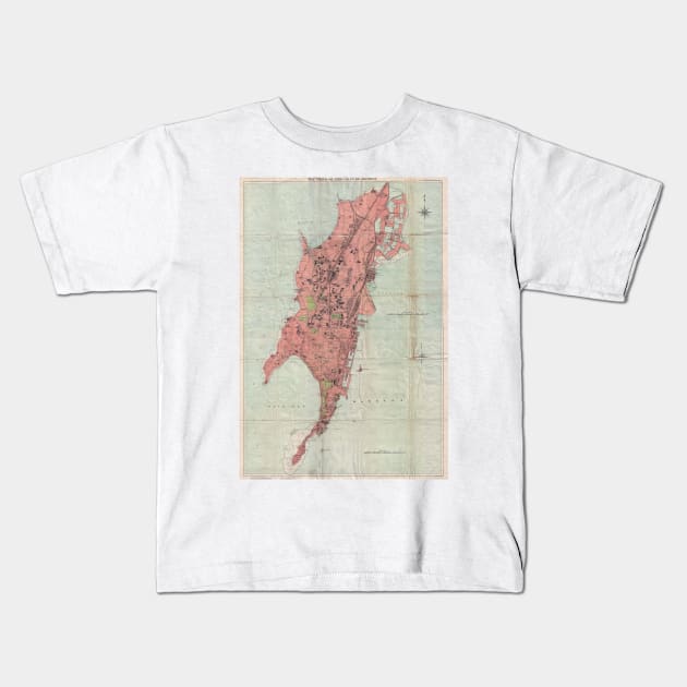 Vintage Map of Bombay India (1895) Kids T-Shirt by Bravuramedia